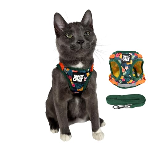 Travel Cat Harness and Leash Set (Medium / Hawaiian)