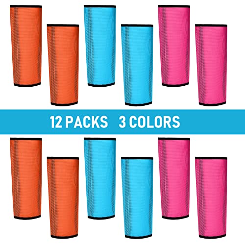 12 Fly Boots for Horse Set of 12 Loose Breathable Mesh Horse Fly Sheets Protective Horse Leg Wraps Leggings for Preventing Flies and Mosquitoes Bites (Pink, Blue, Orange)