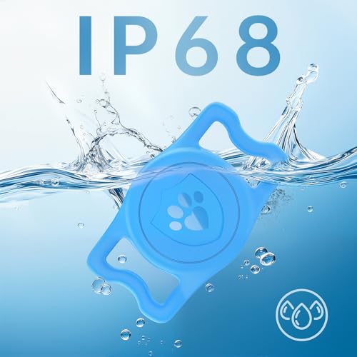 IP68 Waterproof AirTag Holder for Dog Collar (Blue)