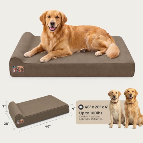 Orthopedic Dog Beds for Large Dogs (X-large / Brown)