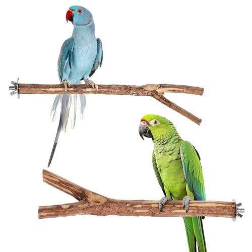 Natural Wooden Perches for Bird Cages (No-Bark / 2 Pack)