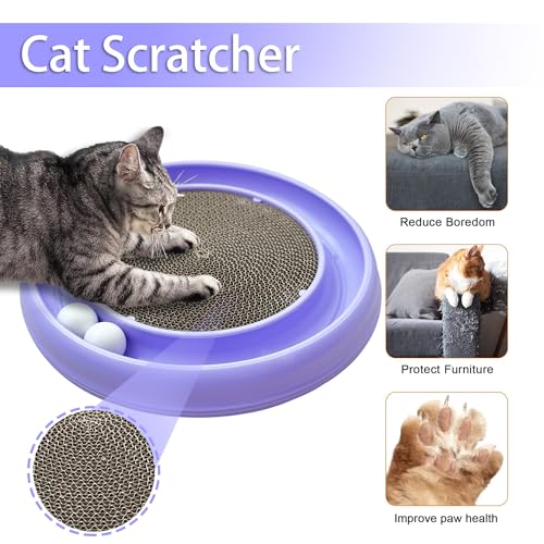 Interactive Cat Ball Track Toy for Indoor Cats (Purple)
