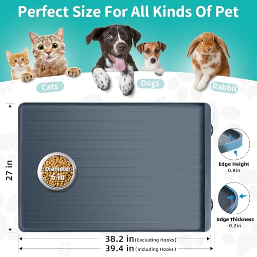 Dog mat for Food and Water (Dark Grey / 39.4''x27'')