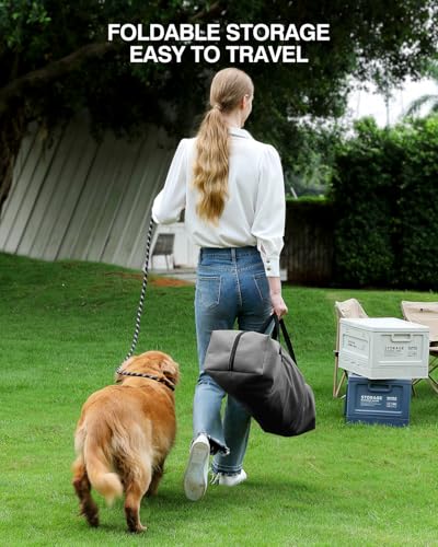 30 x 21 x 21 Inch Collapsible Soft Dog Crate for Dogs Up to 50 lbs (30.0"L x 21.0"W x 21.0"H / Grey)
