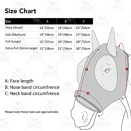 Super Comfort Stretchy Fitting Horse Fly Mask with UV Protection Soft on Skin with Breathability Knitted Printing Large (Full (Large) / Knitted printing)
