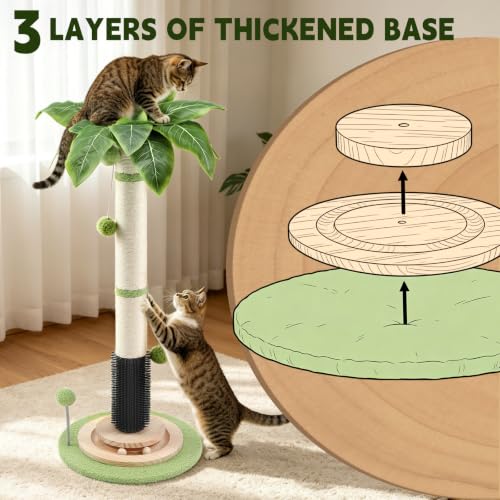 39.4'' Tall Cat Scratching Post (green-39.4inch)