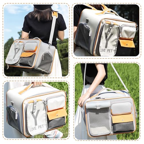Dog Backpack Pet Backpack with Upgrade Waist Cushion Design to Better Fit The Waist (Gray)