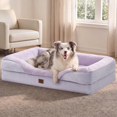 Orthopedic XL Dog Bed for Large Dog (Purple / 42x30x7.5)