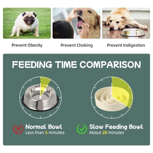 Elevated Slow Feeder Dog Bowls (Light Yellow)