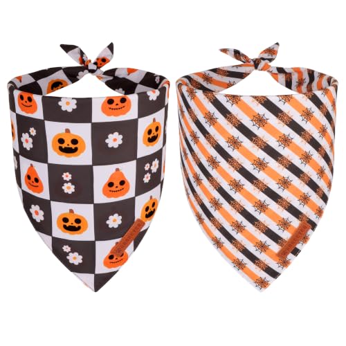 Halloween Dog Bandanas (X-Large / Halloween Checker)