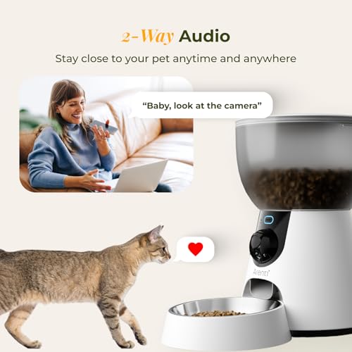 4L 17 Cups Automatic Cat Feeder and Water Fountain with Camera