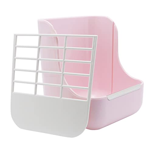 Rabbit Hay Feeder 2 in 1 Automatic Guinea Pig Food Bowl (Pink)