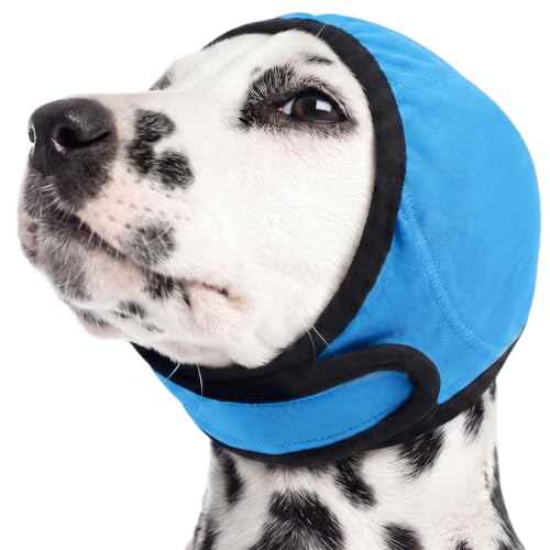 Dog Ear Wraps for Fireworks Storm Noise Blocking (LakeBlue / L)