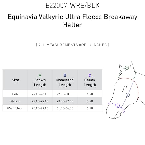Valkyrie Ultra Fleece Padded Leather Fuse Breakaway Horse Halter (Wine Red/Black / Cob)
