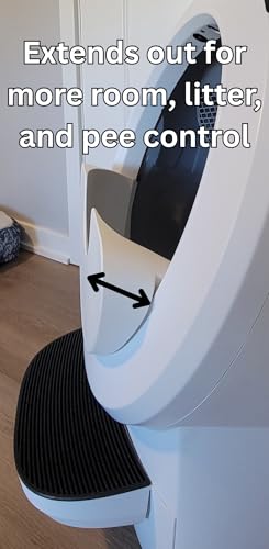 Max Shield w Steps Attachment Compatible with Litter (White Max Shield w/ Steps Attachment)