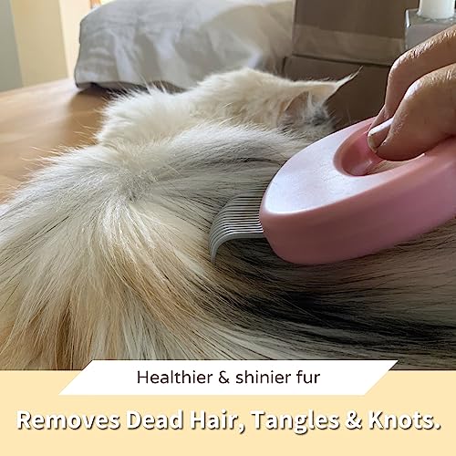 The Original Pet Hair Removal Massaging Shell Comb (Pink)