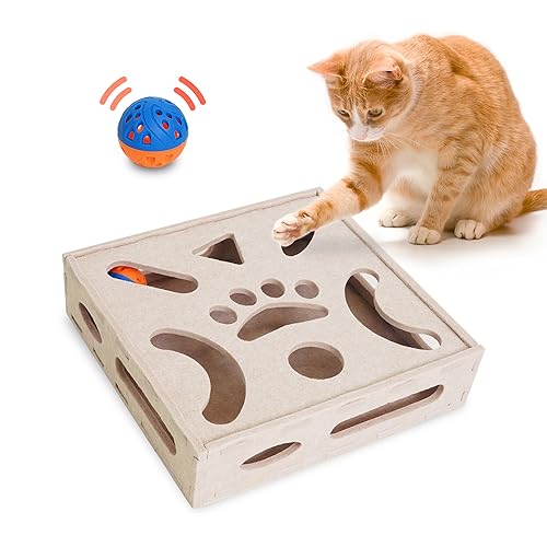 Felt Cat Puzzle Toy (Cat Puzzle Toy Box / Beige)
