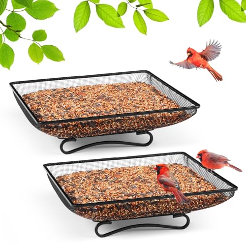 Ground Bird Feeder Tray 11x11 Inches (11x11 inches (2 pack))