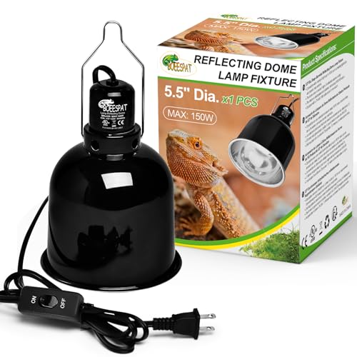 Reptile Light Fixture 5.5 inch Deep Dome with Switch (Deep Dome W/ Switch / 1pcs*Dome-5.5" (Max 150W))