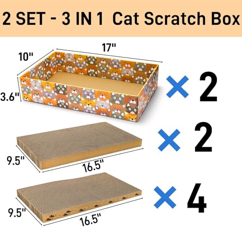 Set of 2 Cat Scratching Boxes