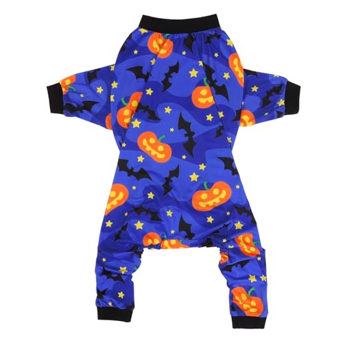 Dog Pajamas One Piece Light Comfy Pjs Pet Costume M (Large / Starry Pumpkins)