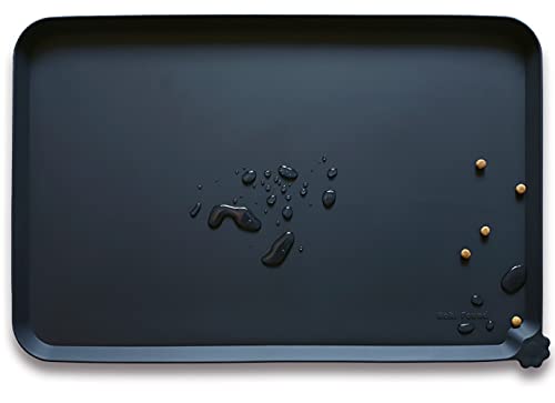 XX Large Silicone Pet Food Mats (28"L x 26"W / Black)