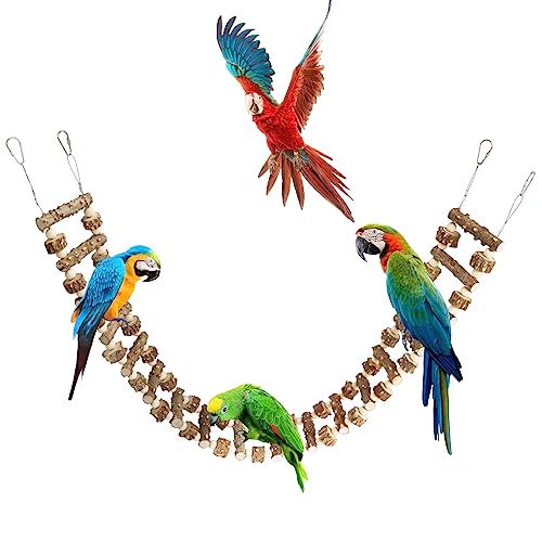 Natural Pepper Wood Hanging Pet Bridge & Swing (43.3 × 3.9 Inch)