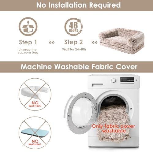 Orthopedic Foldable Human Dog Bed (72x44x11(Folded 44x36) / Faded Brown)