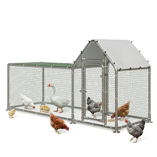 Small Metal Chicken Coop (118"L x 39.5"W x 59"H)