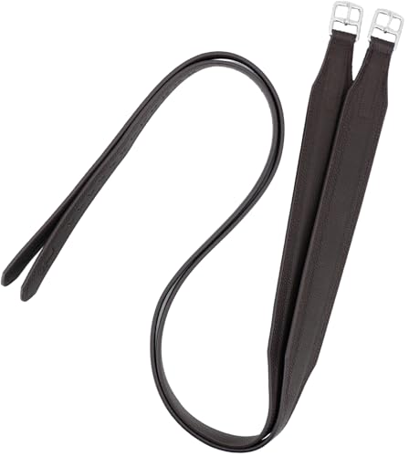Stability Stirrup Leathers for English Saddle Wide Body English Stirrup Leathers for Equestrian Riding (62" / 155cm / Dark Coffee)