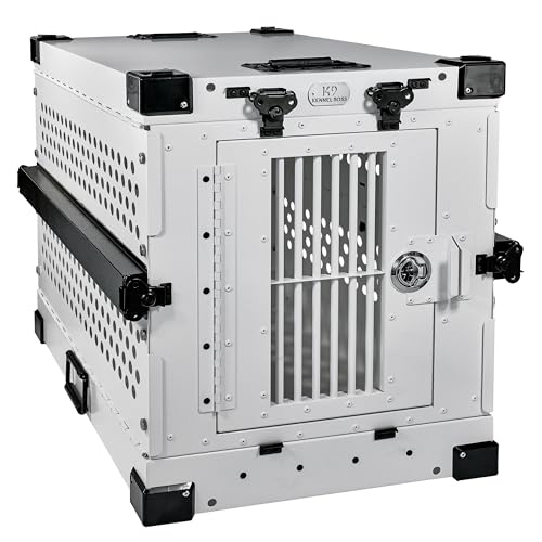 Aluminum Collapsible Dog Crate (White / 30.6"L x 22.8"W x 25.7"H)