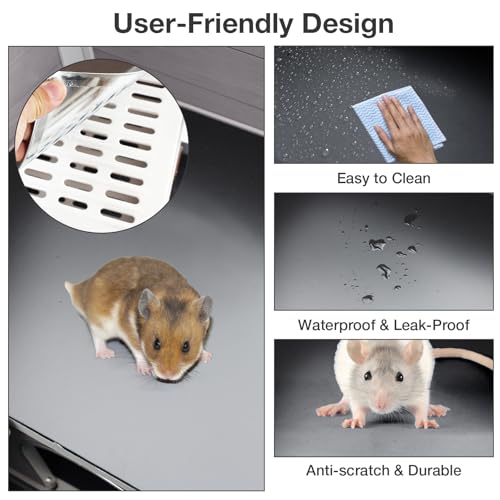 Guinea Pig Cage with Wooden Stand (Grey)