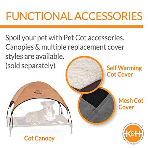 K&H Outdoor Elevated Dog Bed for Medium & Large Pets (Camo/Black Mesh / Large 42"L x 30"W)
