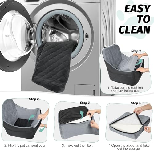 Dog car seat for Medium Dogs (Black/Grey / Medium)