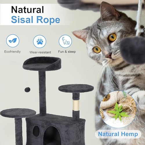 62" Cat Tree Tower (Dark Gray)