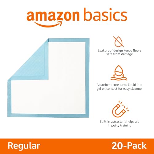 Heavy Duty Absorbent Dog and Puppy Pee Pads with 5 (Regular / 20 Count)