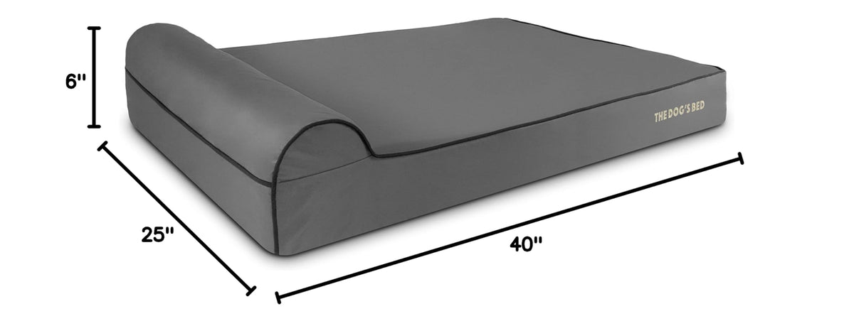 The Dog’s Bed Orthopedic Memory Foam Dog Bed with Headrest XXL 6 (Grey with Black Trim / XXL (54"L x 36"W x 6"Th))