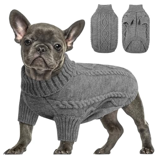 Small Dog Sweater for Small Dogs Boy (Small / Slate Grey)