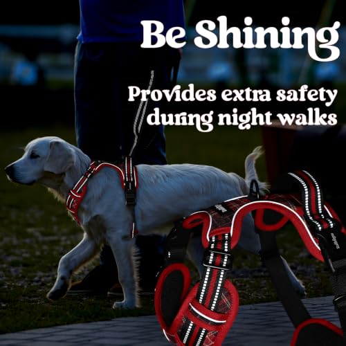 Dog Harness for Large (Red Plaid / Large)