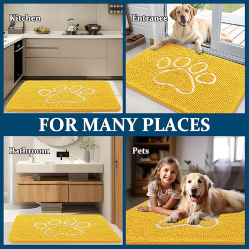 Dog Door Mat for Muddy Paws 36x24 (Yellow / 36" X 24")