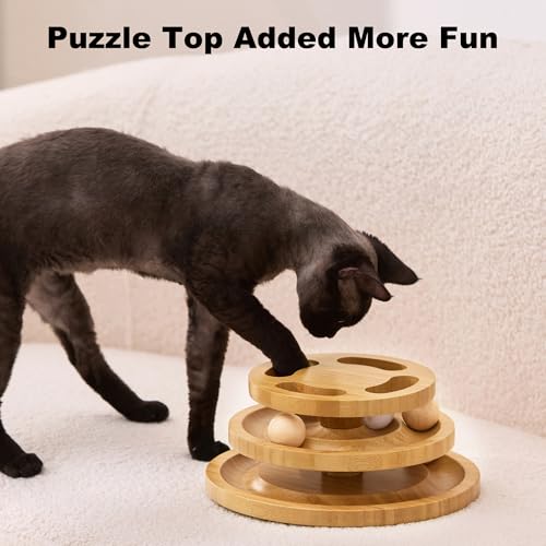 Cat Ball Track Toy with Puzzle Top (Large Size)