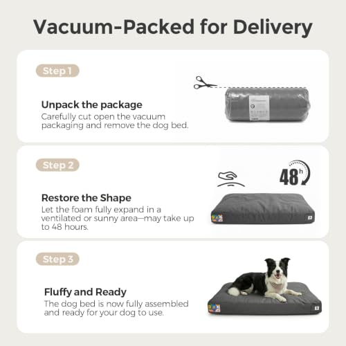 42 Inch Indestructible Dog Bed for Aggressive Chewers (Dark Grey / X-Large)
