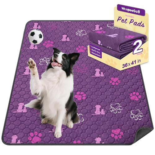 Washable Pee Pads for Dogs (Purple / 36"x41" (Pack of 2))