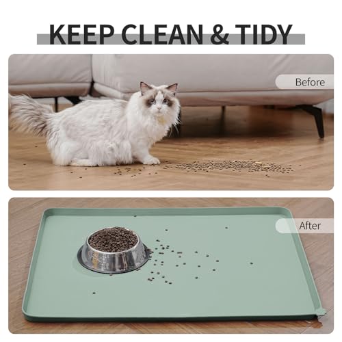 Silicone Pet Feeding Mat (Agate Green / 24" x 16")