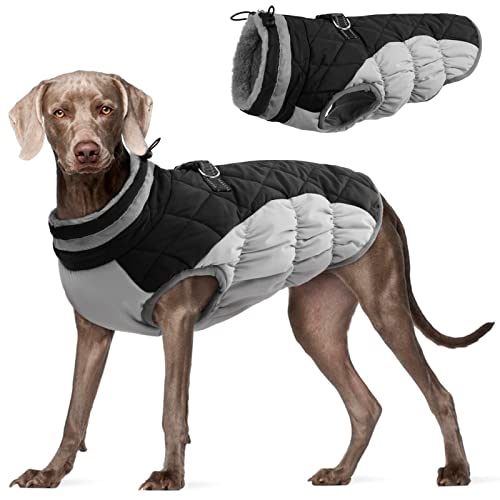 Dog Coat for Large Dogs (Black / XXXL(chest:43in))