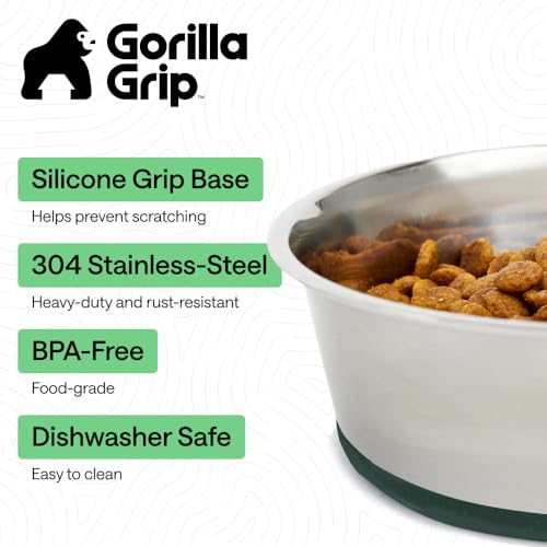 Dog Bowls Food Grade Stainless Steel (Hunter Green / 8 Cup (Set of 2))