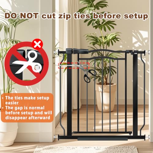 29.5 53.1" Extra Wide Baby Gate for Stairs No Drilling (Black / 29.9"-53.1")