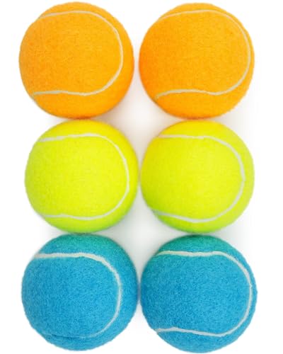 Tennis Balls for Dogs 6 Pack 2.5” (2.5" Squeaky / 6 Pack, 3 Colors)