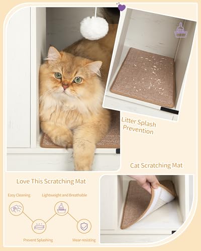 Cat Litter Box Enclosure (31.5"L x 19.7"W x 20.9"H / White)