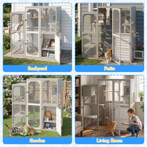 Catio Outdoor Cat Enclosure Large Walk (65.0"L x 29.5"W x 67.1"H)